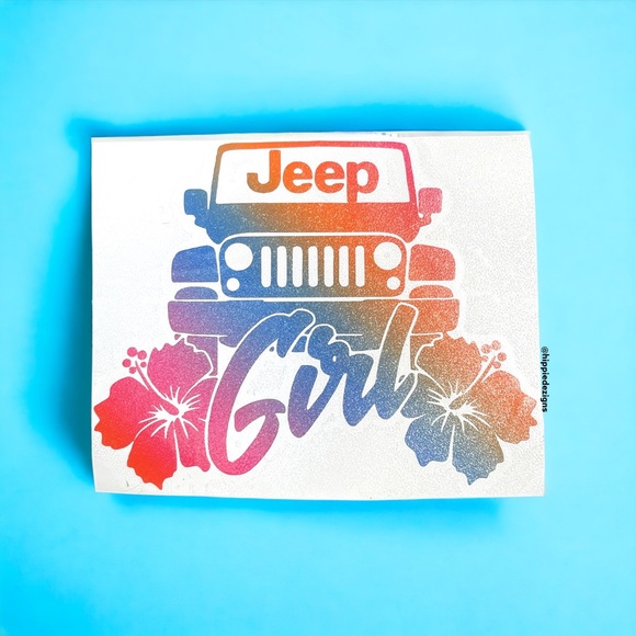 Tie Dye Jeep Girl Vinyl Decal | Jeep Decal For Women - Picture 3 of 10